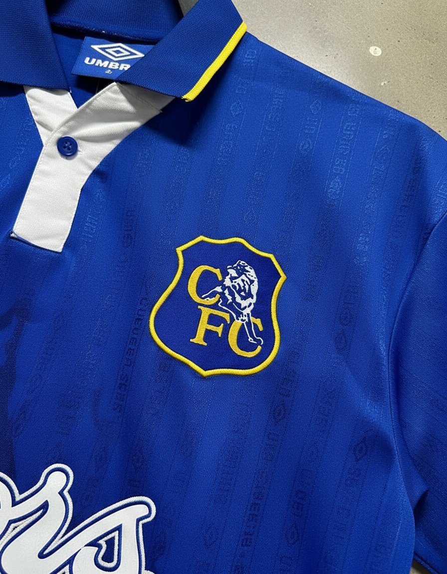 Chelsea Local 1995 retro shirt detail