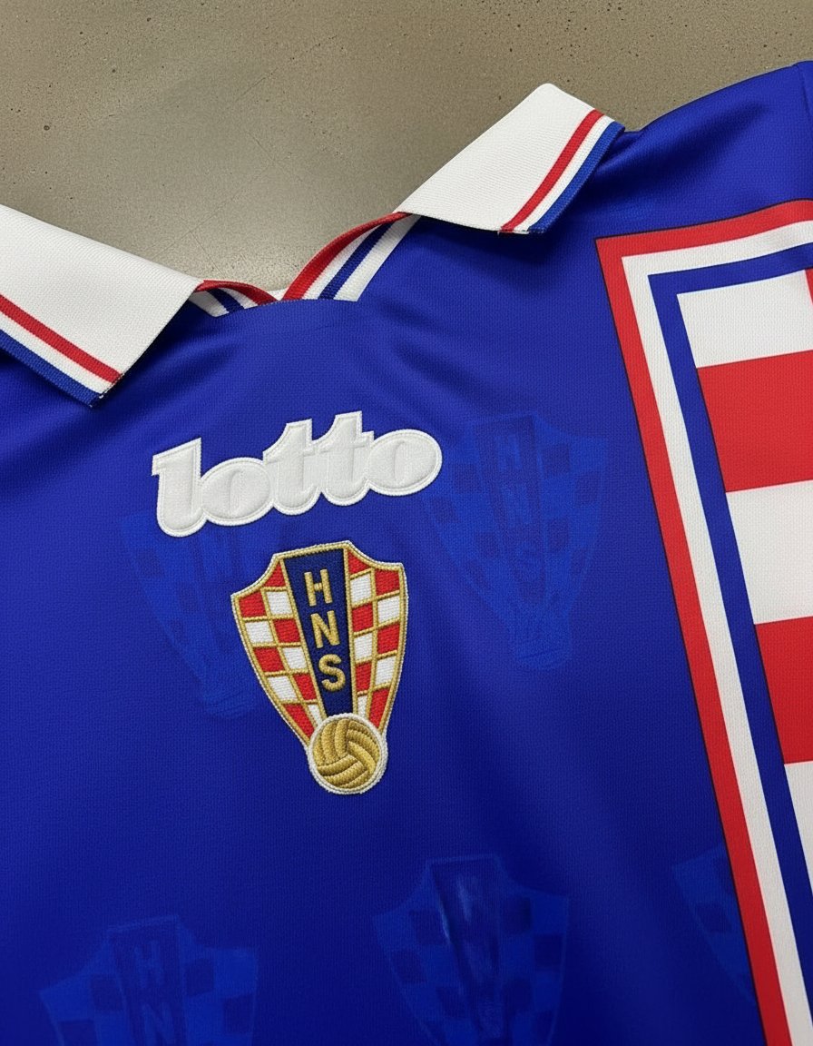 Croacia Visitante 1998 retro shirt detail