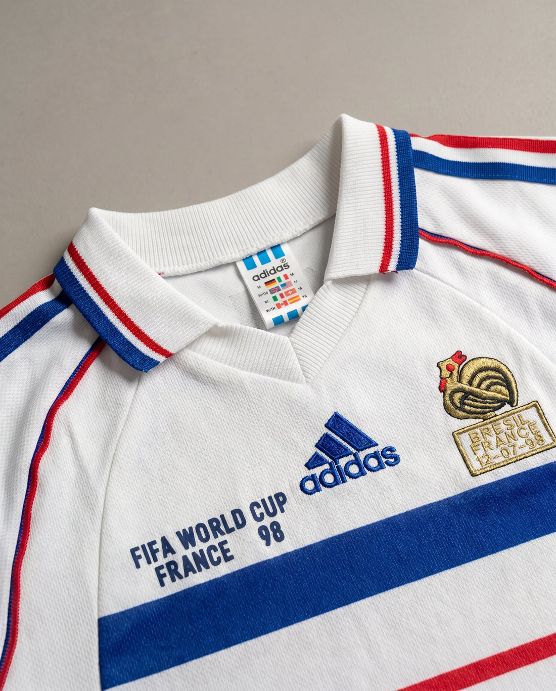 Francia Visitante 1998 retro shirt detail