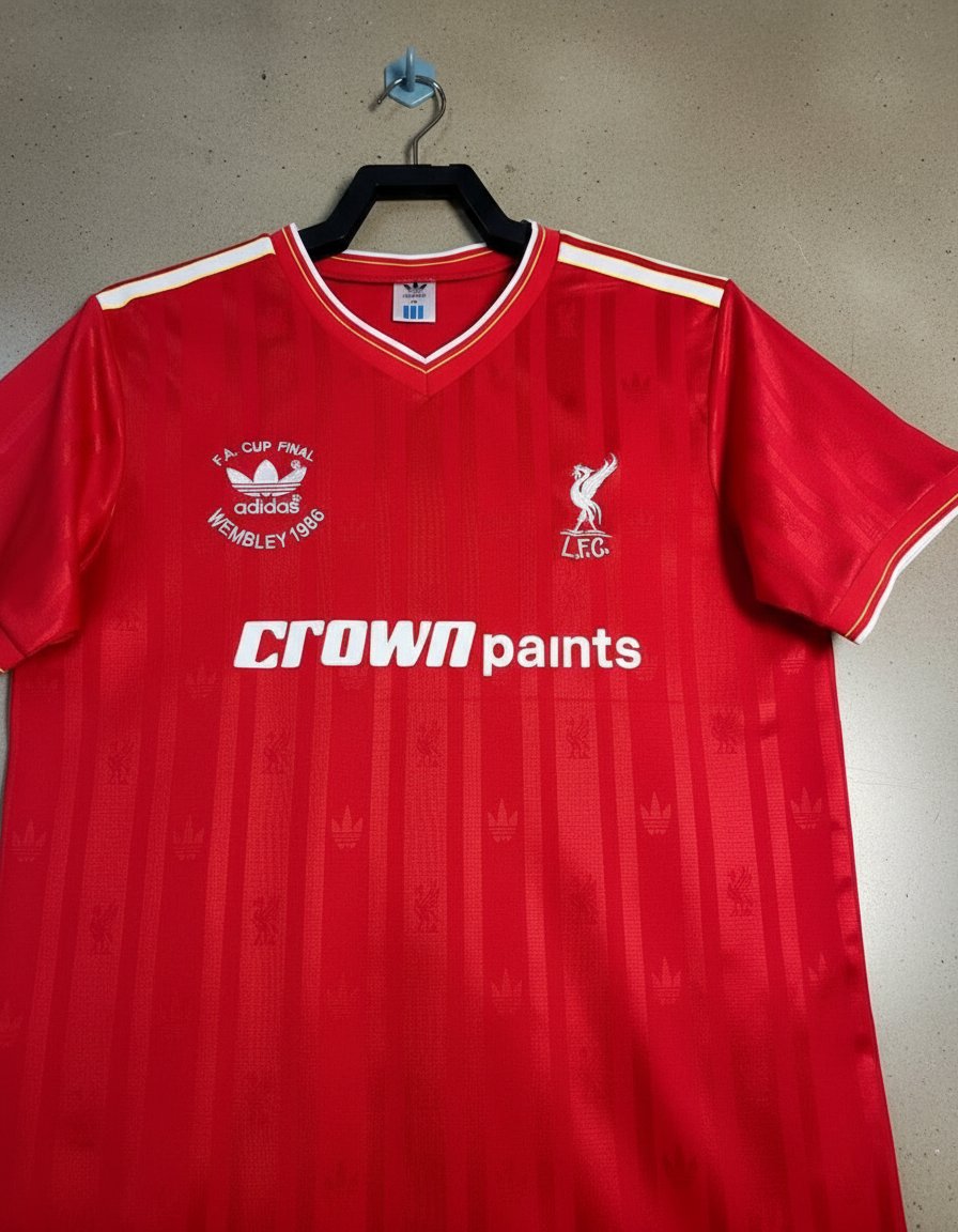 Liverpool Local 1986 retro shirt detail