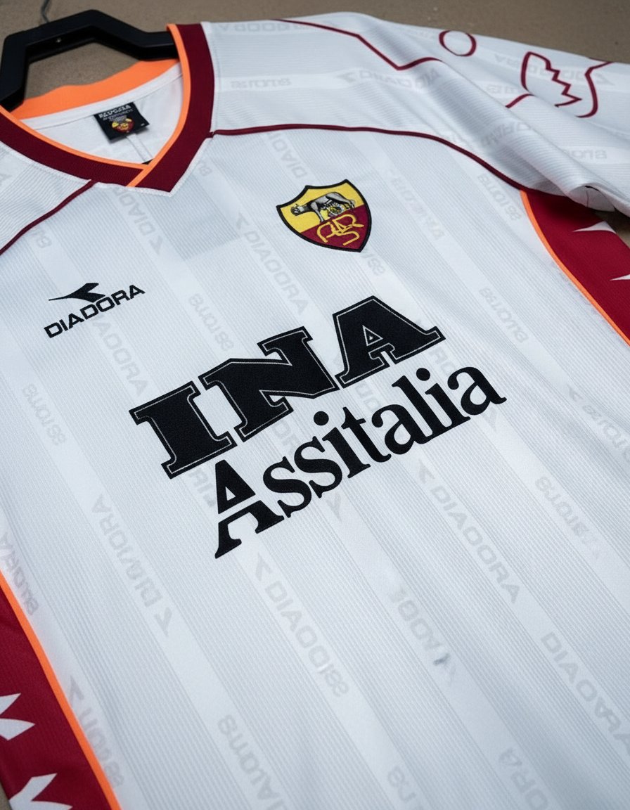 Roma Visitante 1999 retro shirt detail